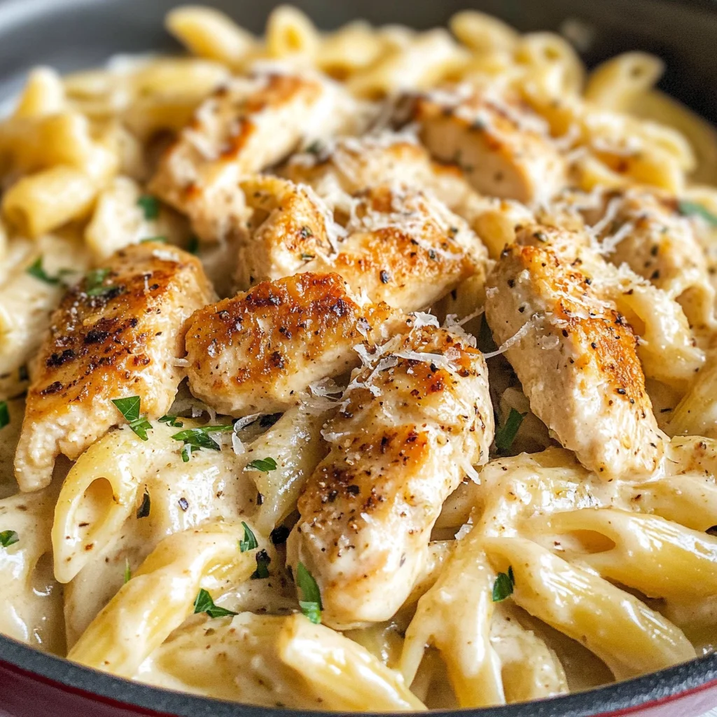 One Pot Creamy Parmesan Chicken Pasta