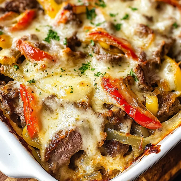 Keto Philly Cheesesteak Casserole