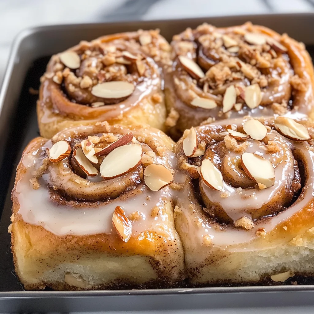 Triple Almond Cinnamon Rolls