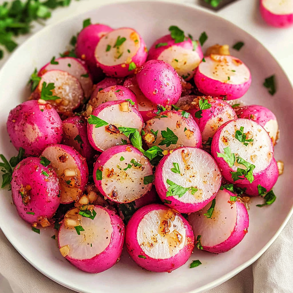 Garlic Roasted Radishes (Whole Roasted)